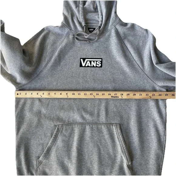 Vans Hoodie Mens XXL Gray Versa Fleece Long Sleeves Pocket Sweatshirt Skater - Picture 12 of 14